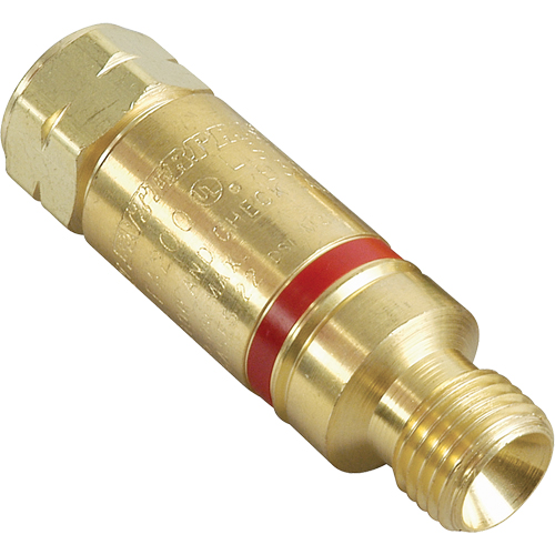 Antiretours pare-flammes - Oxy/gaz combustibles, Gaz combustibles (rouge)/Oxyg&egrave;ne (vert), Style pour adapteur de d&eacute;tendeur Kelford