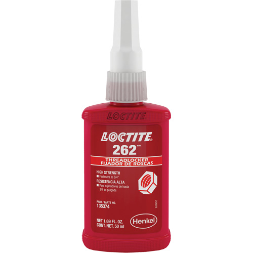 Threadlocker 262 , Red, High, 50 ml, Bottle Kelford