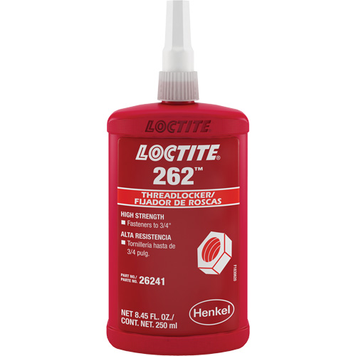 Threadlocker 262, Red, High, 250 ml, Bottle Kelford