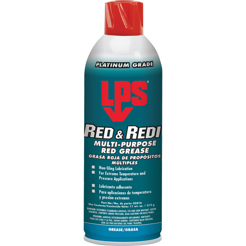 Graisse rouge Red & Redi tout usage, 16 oz, Canette a&eacute;rosol Kelford