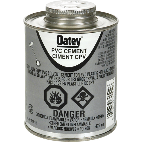 PVC Heavy-Duty Cement, 473 ml, Brush-Top Can, Grey Kelford