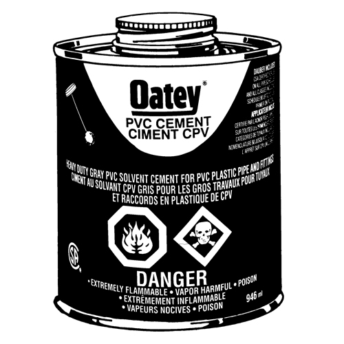 PVC Heavy-Duty Cement, 946 ml, Brush-Top Can, Grey Kelford