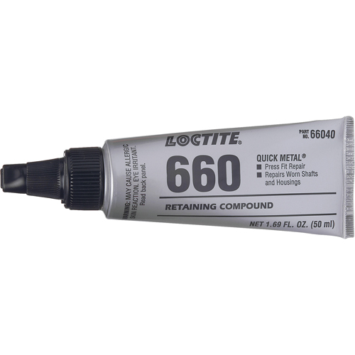 Compos&eacute; de retenue pour r&eacute;paration ajust&eacute; &agrave; la presse Quick Metal 660, 50 ml, Tube, Argent Kelford