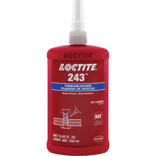 Threadlocker 243 Oil Tolerant, Blue, Medium, 250 ml, Bottle Kelford