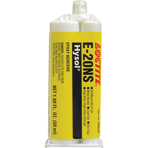 Hysol E-20NS Epoxy, Two-Part, Dual Cartridge, 120 g., Tan Kelford