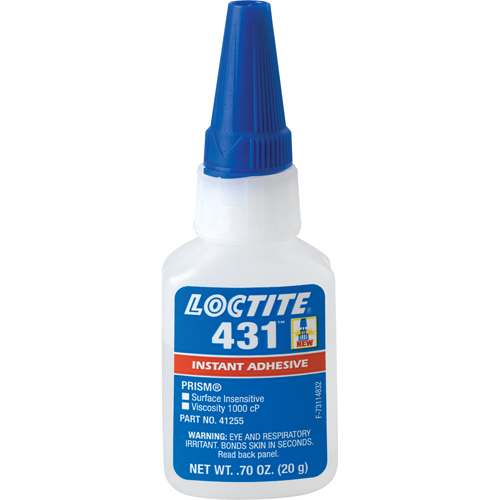 431 Surface Insensitive Instant Adhesive, Clear, Bottle, 20 g Kelford