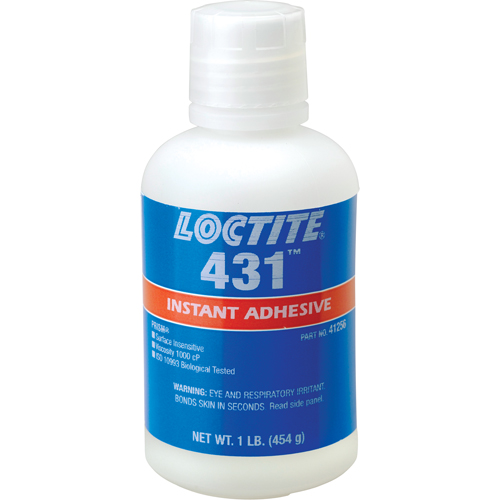 431 Surface Insensitive Instant Adhesive, Clear, Bottle, 454 g Kelford