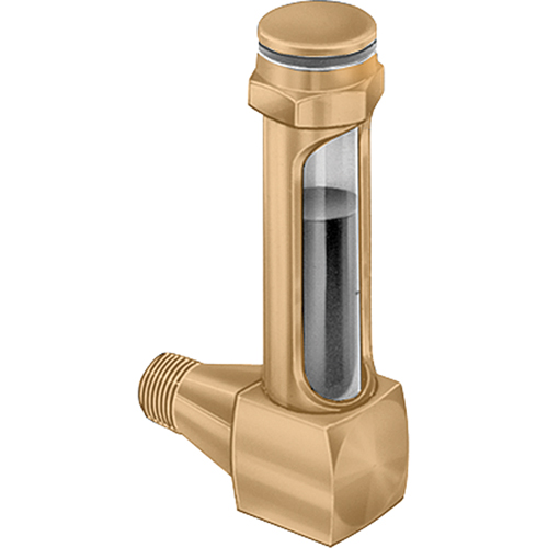 Brass Liquid Level Gauges - Short Elbow, Threaded, 1-15/16" L, 225°F (107.22° C) Kelford