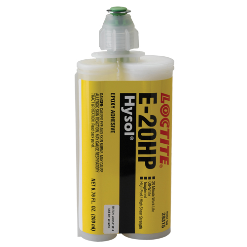 Adh&eacute;sifs structuraux &agrave; s&eacute;chage rapide E-20P, 200 ml, Cartouche double, Deux composants, Blanc Kelford