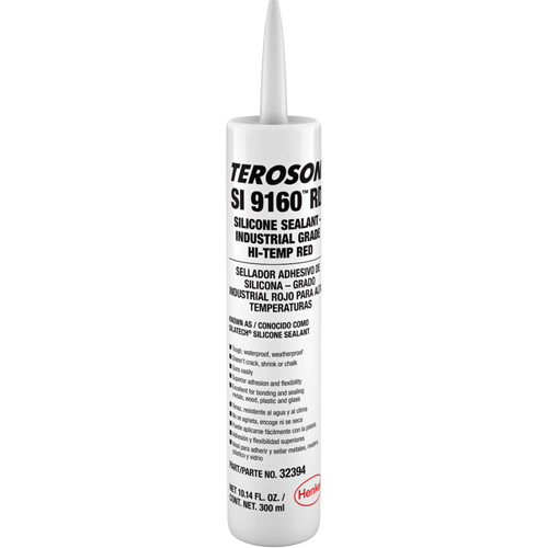 Teroson&reg; SI 9160 High Temperature Silicone Sealant, Cartridge, Red Kelford