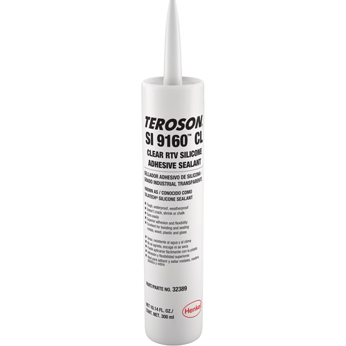 Scellant &agrave; la silicone Teroson SI 9160, Cartouche, Transparent Kelford