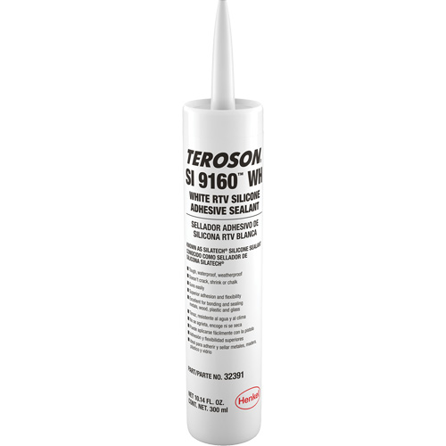 Scellant &agrave; la silicone Teroson SI 9160, Cartouche, Blanc Kelford