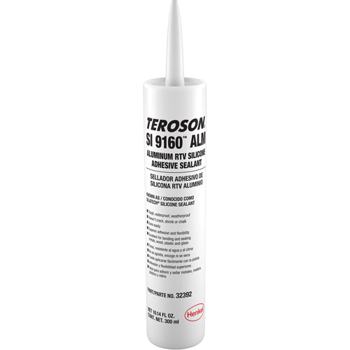 Teroson&reg; SI 9160 Silicone Sealant, Cartridge, Aluminum Kelford
