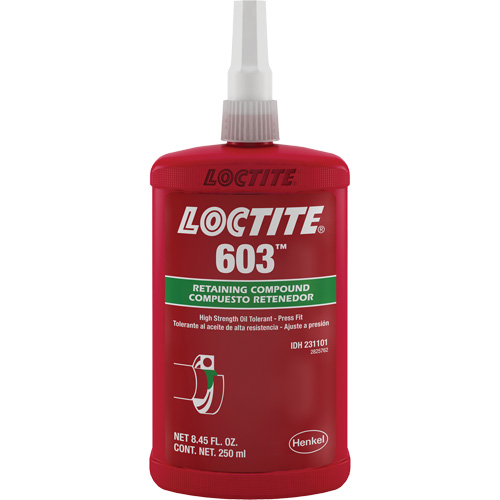 Loctite&reg; 603 Retaining Compound, 250 ml, Bottle, Green Kelford