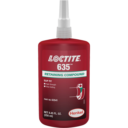 Compos&eacute; de retenue Loctite 635, 250 ml, Bouteille, Vert Kelford