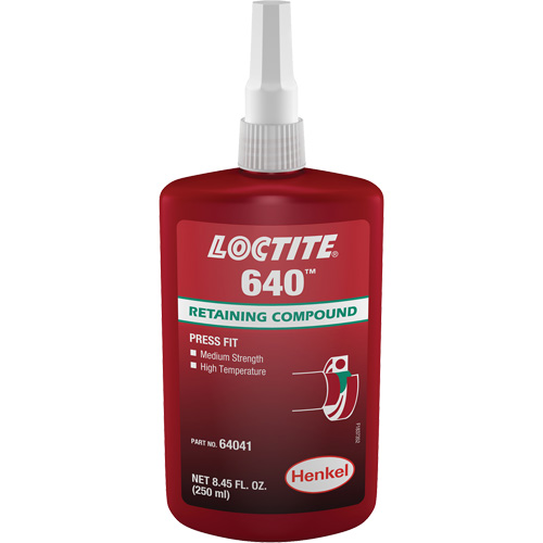 Compos&eacute; de retenue Loctite 640, 250 ml, Bouteille, Vert Kelford