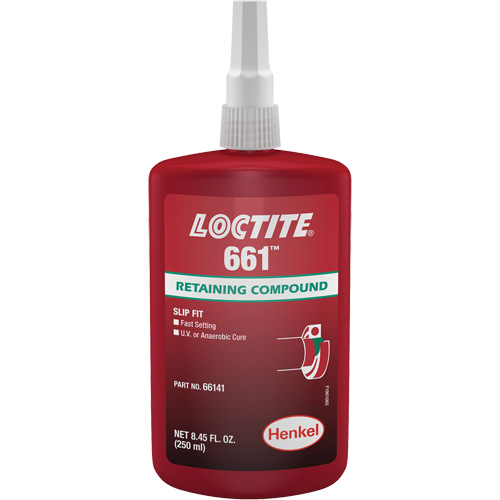 Loctite&reg; 661 Retaining Compound, 250 ml, Bottle, Yellow Kelford