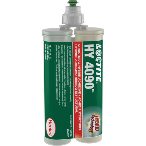 Adh&eacute;sif hybride pour r&eacute;parations structurales HY 4090, Deux composants, Cartouche double, 400 g, Blanc cass&eacute; Kelford