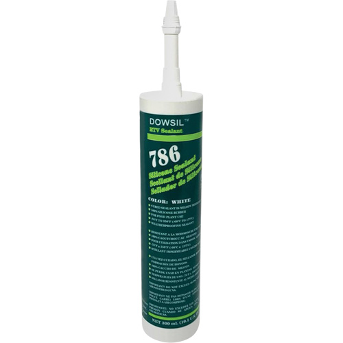 Agent d'&eacute;tanch&eacute;it&eacute; &agrave; base de silicone Dowsil 786, 300 ml, Cartouche, Blanc Kelford