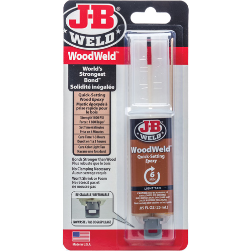 WoodWeld Adhesive, 25 ml, Syringe, Two-Part, Tan Kelford
