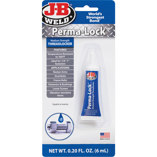Perma-Lock Threadlocker, Blue, Medium, 6 ml, Tube Kelford