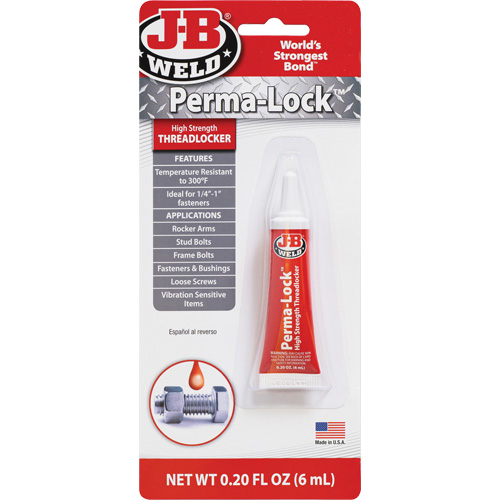 Perma-Lock Threadlocker, Red, High, 6 ml, Tube Kelford