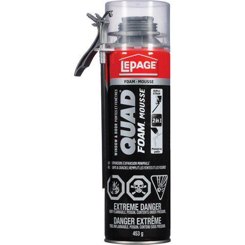 Quad&reg; Foam Window & Door Installation Foam, Aerosol Can, Tan Kelford