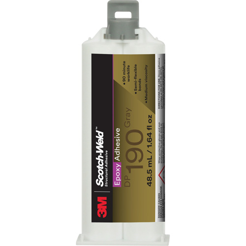 Scotch-Weld Epoxy Adhesive DP190, 1.64 fl. oz., Cartridge, Two-Part, Grey Kelford