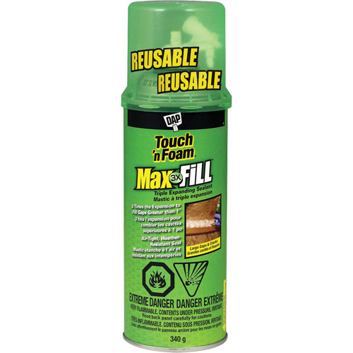 Scellant &agrave; triple expansion Touch 'n Foam Max Fill, 340 g, Canette a&eacute;rosol, Cr&egrave;me Kelford