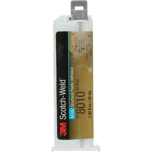 Scotch-Weld Structural Plastic Adhesive, Deux composants, Cartouche double, 45 ml, Bleu Kelford