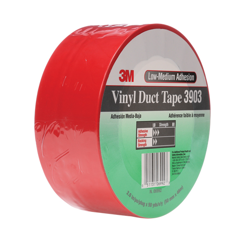 Rubans adh&eacute;sifs en vinyle 3903, 48 mm (2") la x 46 m (151') lo, 6,5 mils, Rouge Kelford