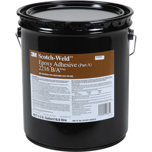 Adh&eacute;sif Scotch-Weld, 5 gal., Seau, Deux composants, Gris Kelford