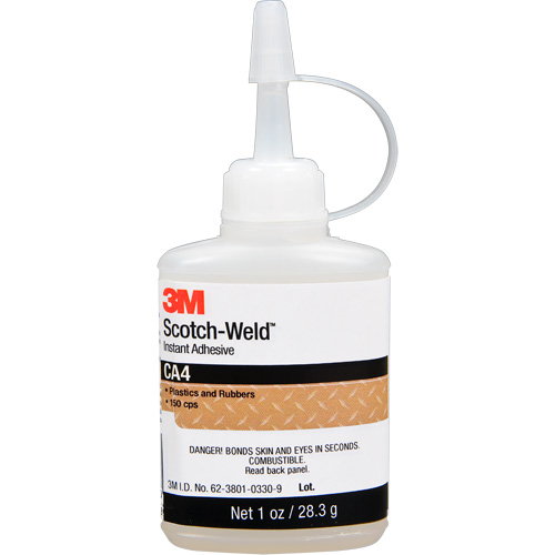 Scotch-Weld Instant Adhesive CA4, Clear, Bottle, 1 oz. Kelford