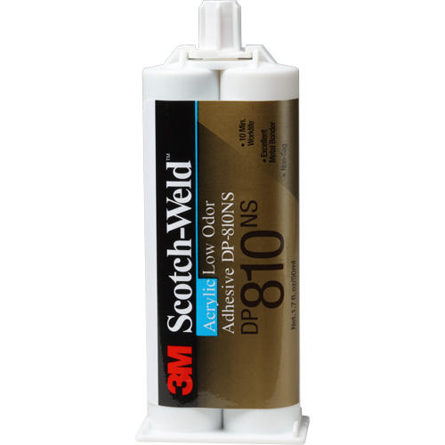 Adh&eacute;sif acrylique &agrave; faible odeur Scotch-Weld, Deux composants, Cartouche double, 1,7 oz, Blanc Kelford