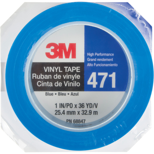 471 Vinyl Tape, 25.4 mm (1") W x 32.9 m (108') L, 5.3 mils, Blue Kelford