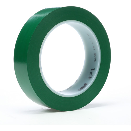471 Vinyl Tape, 19 mm (3/4") W x 32.9 m (108') L, 5.2 mils, Green Kelford