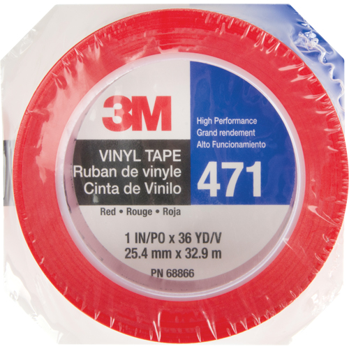 471 Vinyl Tape, 25.4 mm (1") W x 32.9 m (108') L, 5.3 mils, Red Kelford