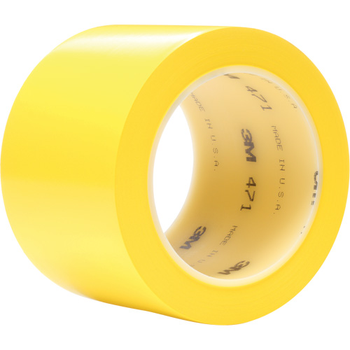 471 Vinyl Tape, 76.2 mm (3") W x 32.9 m (108') L, 5.2 mils, Yellow Kelford