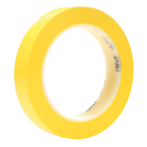 471 Vinyl Tape, 19 mm (3/4") W x 32.9 m (108') L, 5.3 mils, Yellow Kelford