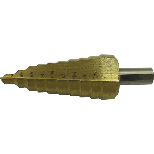 Jet-Kut&reg; 9-Step Super Premium M35 Step Drill, 1/4" - 3/4" , 1/16" Increments, High Speed Steel Kelford