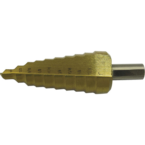 Jet-Kut&reg; 10-Step Super Premium M35 Step Drill, 1/4" - 1" , 1/32" Increments, High Speed Steel Kelford