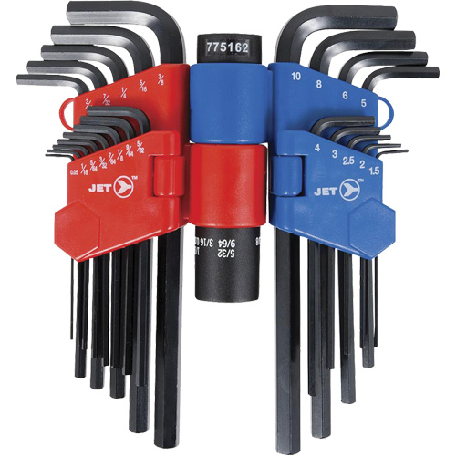JHK-22SM Long Arm Hex Key Set, 22 Pcs., Metric & Imperial Kelford