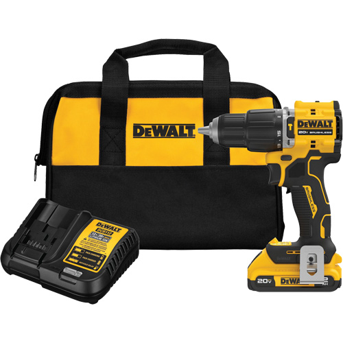 Atomic Compact Series Brushless Cordless Hammer Drill Kit, 1/2" Chuck, 20 V Kelford