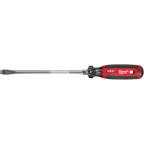 Slotted Screwdriver, 3/8" Tip, Round, 330 mm L, Cushion Grip Handle Kelford