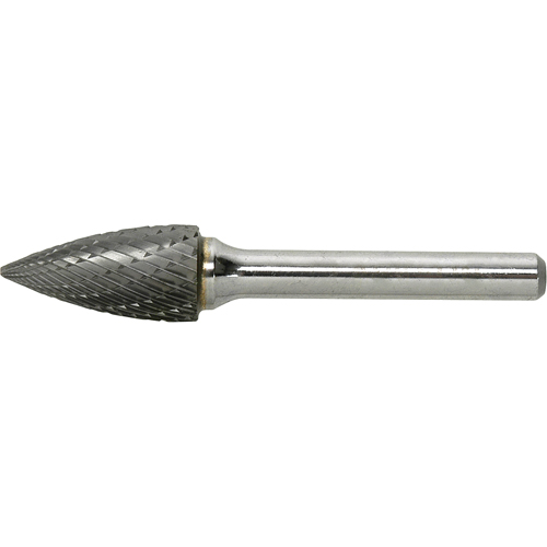 Solid Carbide Burr, SG-1, 1/4" Dia., 1/4" Shank, 5/8" Depth of Cut Kelford