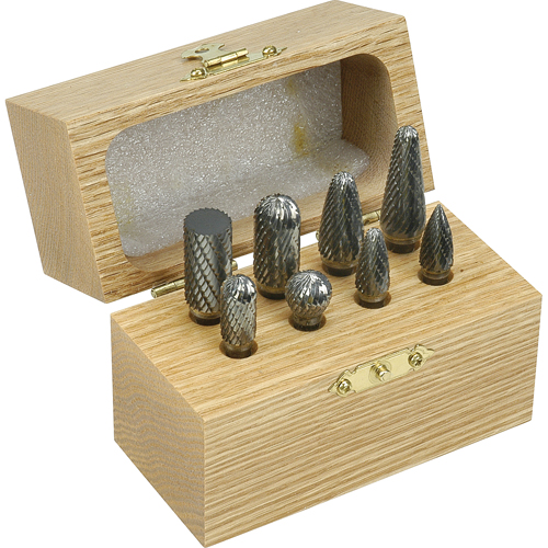 Jeu de fraises au carbure &agrave; coupe double, 8 morceaux Kelford