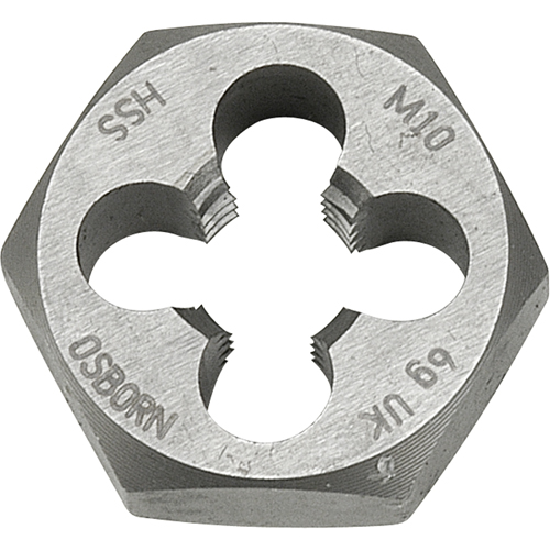 Hexagonal Rethreading Die, 2.22" Dia., 1-1/8"-7 Thread, High Speed Steel Kelford