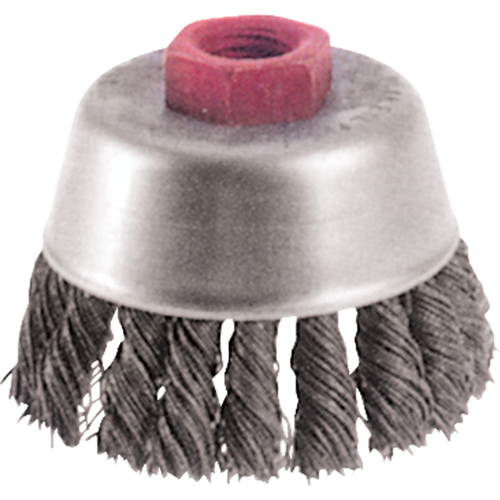 Knot Wire Cup Brushes - High Speed Small Grinder, 2-3/4" Dia. x M10x1.25 Arbor Kelford