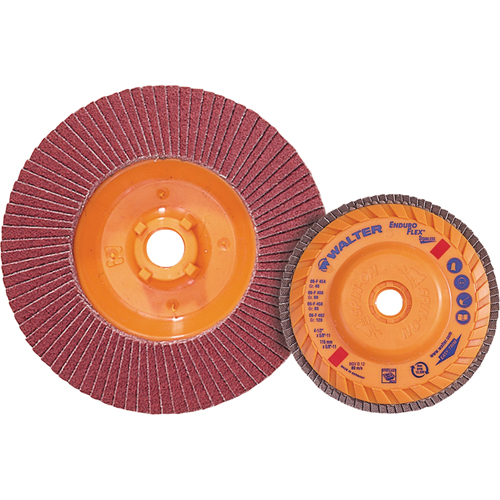 Disque &agrave; lamelles Stainless Enduro-Flex, 4-1/2" x 5/8"-11, Type 27, Grain 40, Alumine de zirconium Kelford