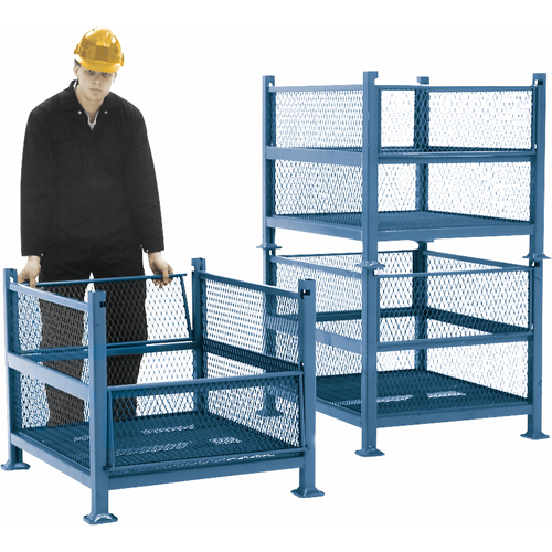 Open Mesh Containers, 2 Drop Gates, 2500 lbs. Capacity, 34.5" W x 40.5" D x 32.25" H Kelford